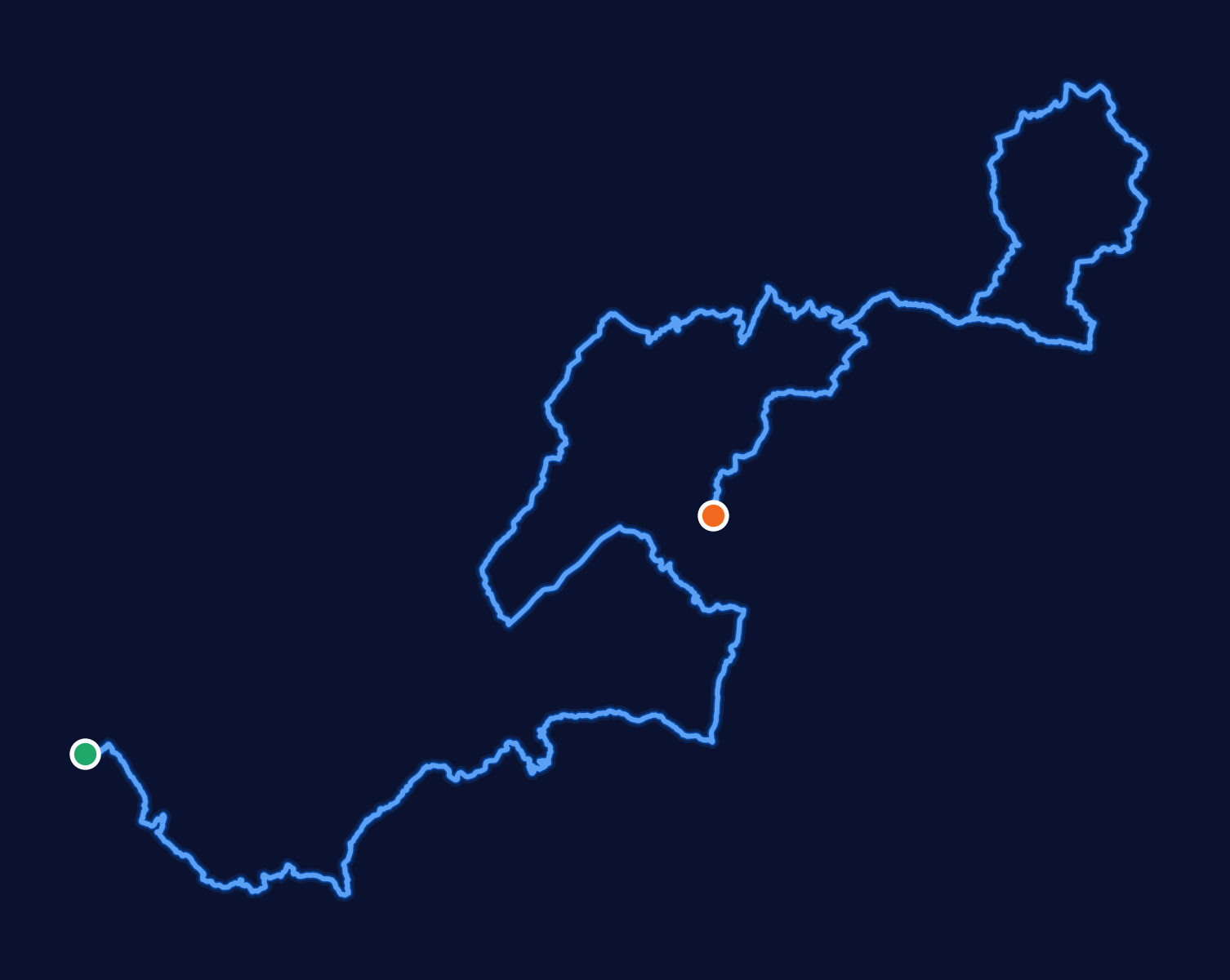 The 50 Miles route across the Kowloon ridgeline